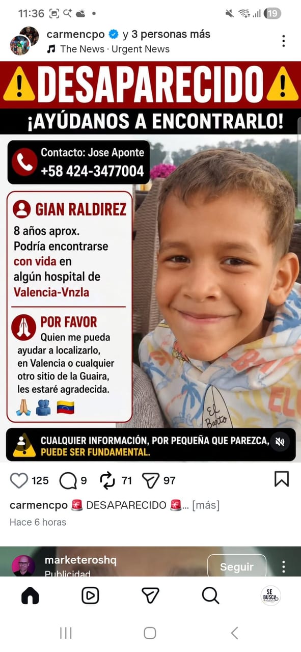 Foto de Solangel olaizola y Gian raldirez el pequeño