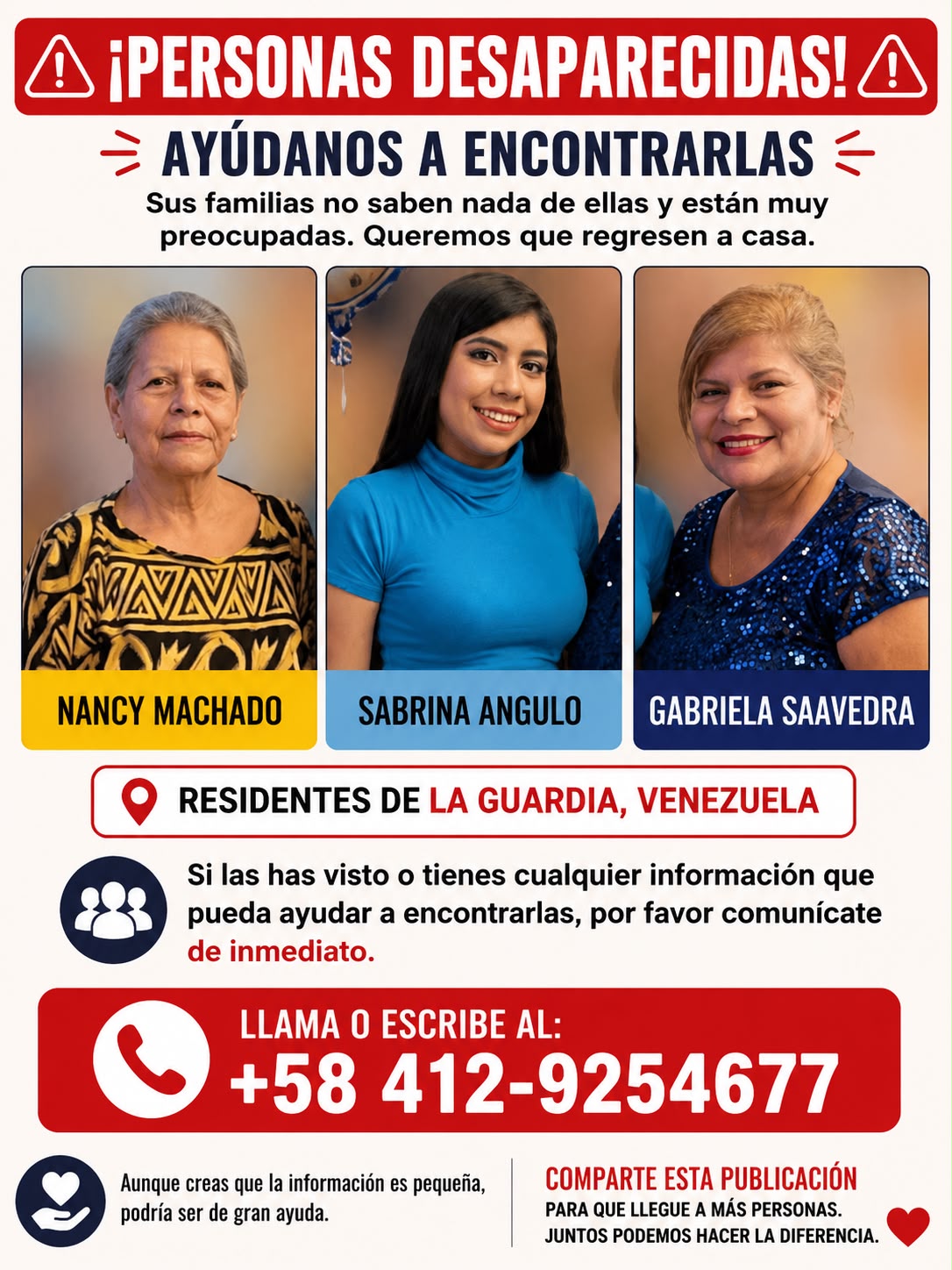 Foto de Sabrina Angulo, Nancy Machado, Gabriela Saveedra