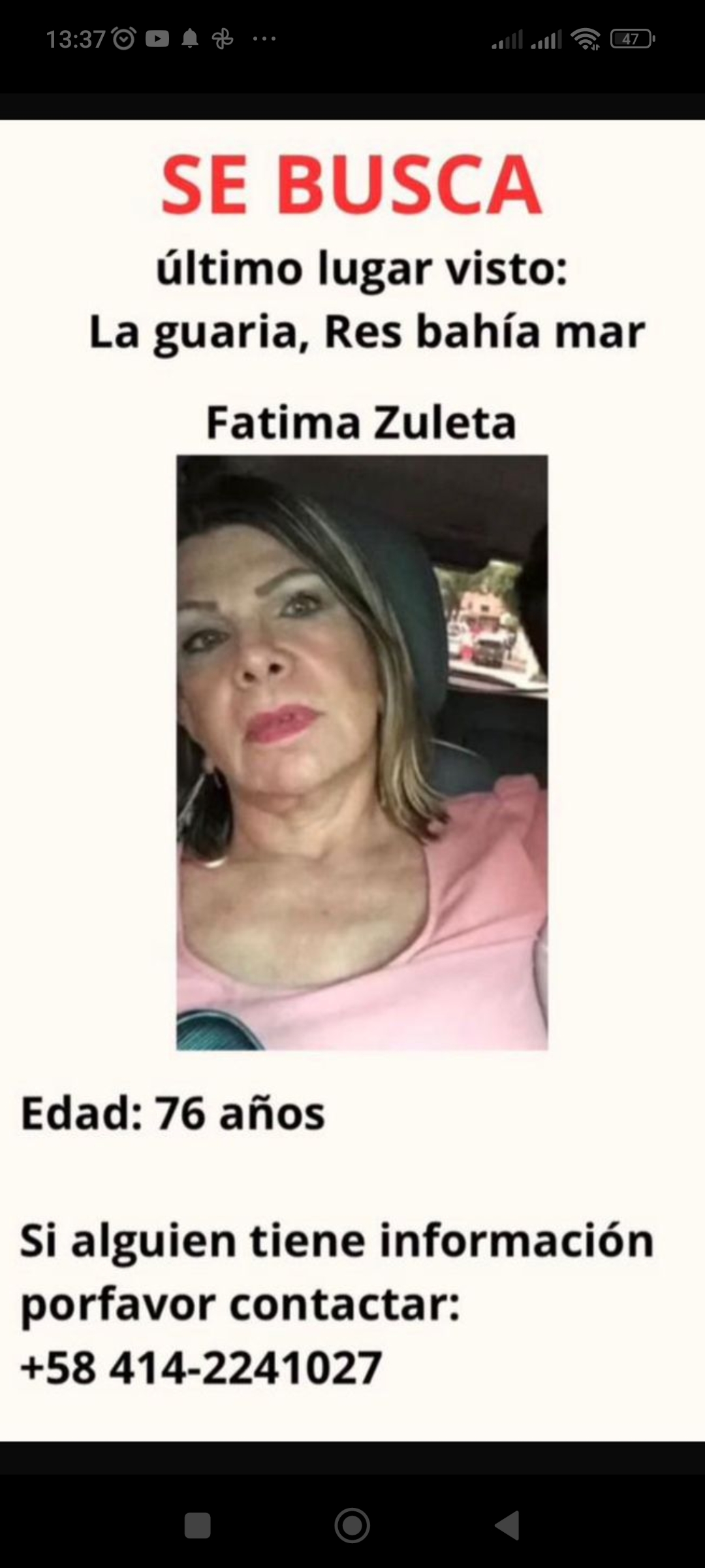 Foto de Fátima Zulieta