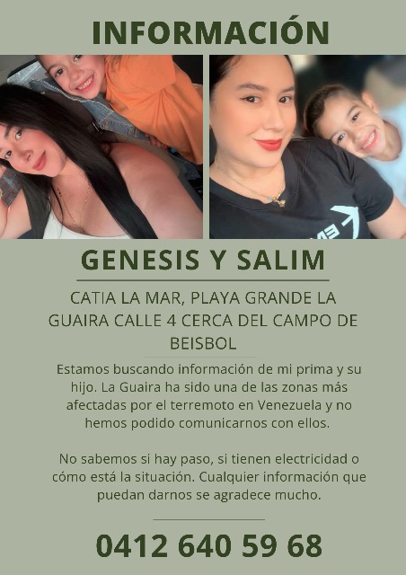 Foto de Genesis Ríos y su hijo Salim