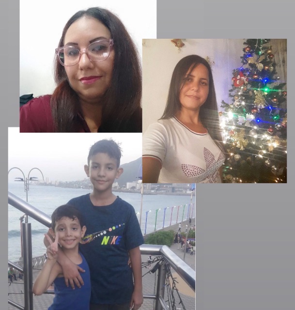 Foto de Maira Hernández Yenny Jiménez y sus dos niños