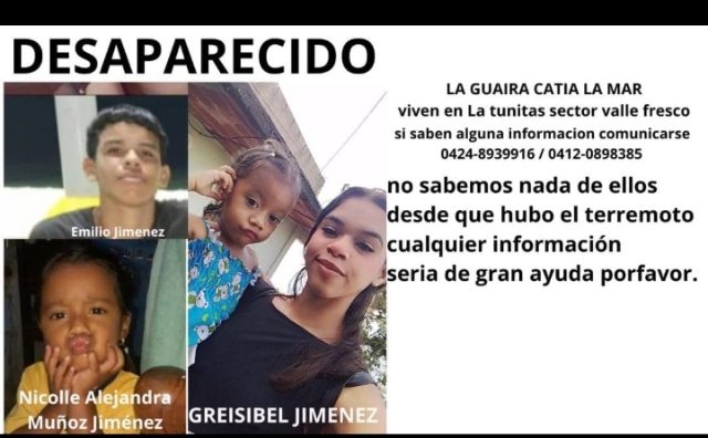 Foto de Emilio, greisibe Jiménez, la niña Nicolle Alejandra Muñoz