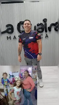 Foto de Yonaiker Oriana y sus hijos