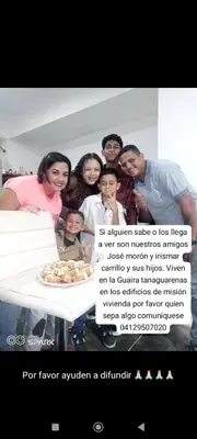 Foto de Jose morón su esposa irismar carrillo y sus hijos jean paole kellian y ayasx