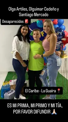 Foto de Olguimar Cedeño, olga Artiles y Santiago Mercado