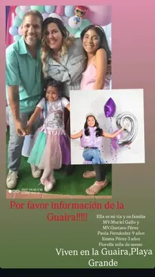 Foto de Muriel Gallo Gustavo Pérez Hijas: Paula Fernández 9 años , Emma Pérez 3 años, Fiorella Pérez meses Domingo José y Marlen