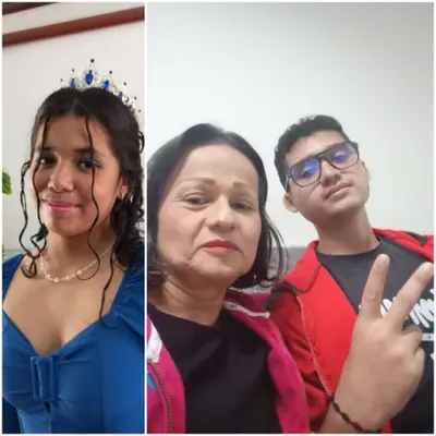 Foto de Yamile Duran de Rojas y sus dos hijos JeanClaude y Nicol