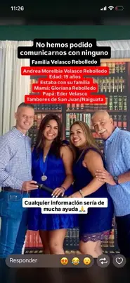 Foto de Andrea Velasco gloriana Rebolledo Eder Velasco