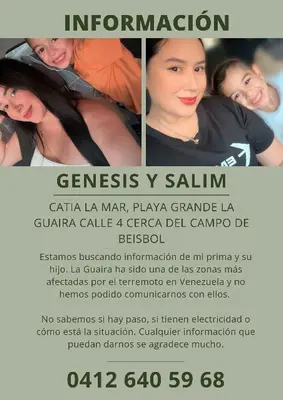 Foto de Genesis Ríos y su hijo Salim