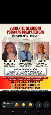 Foto de Eduarlis coronel Miguel coronel y Cristian bongoenio