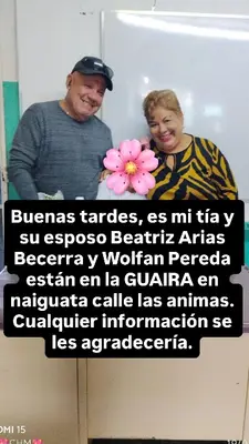 Foto de Beatriz Arias y Wolfan Pereda
