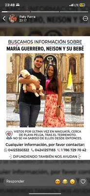 Foto de Maria Neison y su bebe