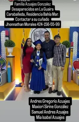 Foto de Familia Azuajes González, Andrés Gregorio Azuajes, Maxiori Sirene González, Samuel Andrés Azuajes, Mía Isabel Azuajes