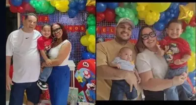 Foto de Mary Briceño Edgar Briceño Mary Carmen Briceño Ronald Oviedo y un niño de 4 meses y otro de 3 años