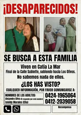 Foto de Alejandro silva isleidy morales y sus tres hijos