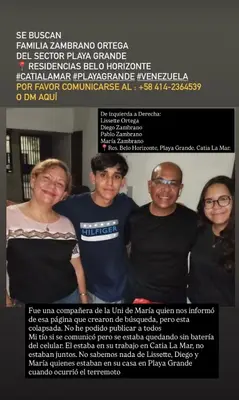 Foto de Pablo Zambrano, Lisset Ortega, Maria Zambrano, Diego Zambrano