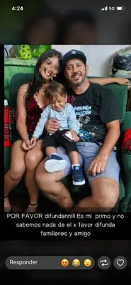 Foto de Rosmel Valera y su familia