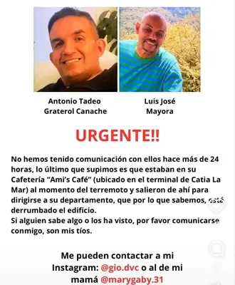 Foto de Antonio Tadeo Canache Graterol y Luis Jose Mayora